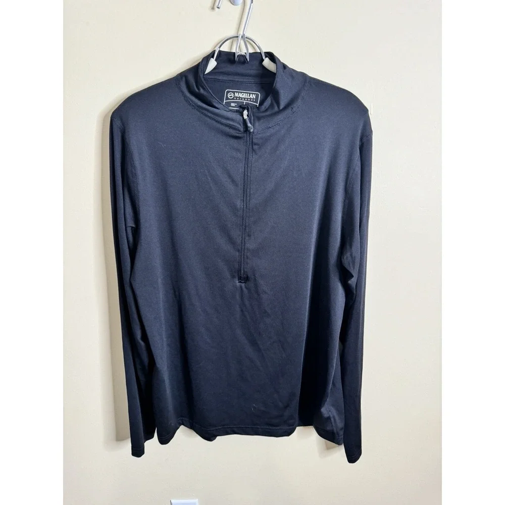 Magellan Outdoors Men's Large Black Lightweight Long Sleeve 1/4 Zip